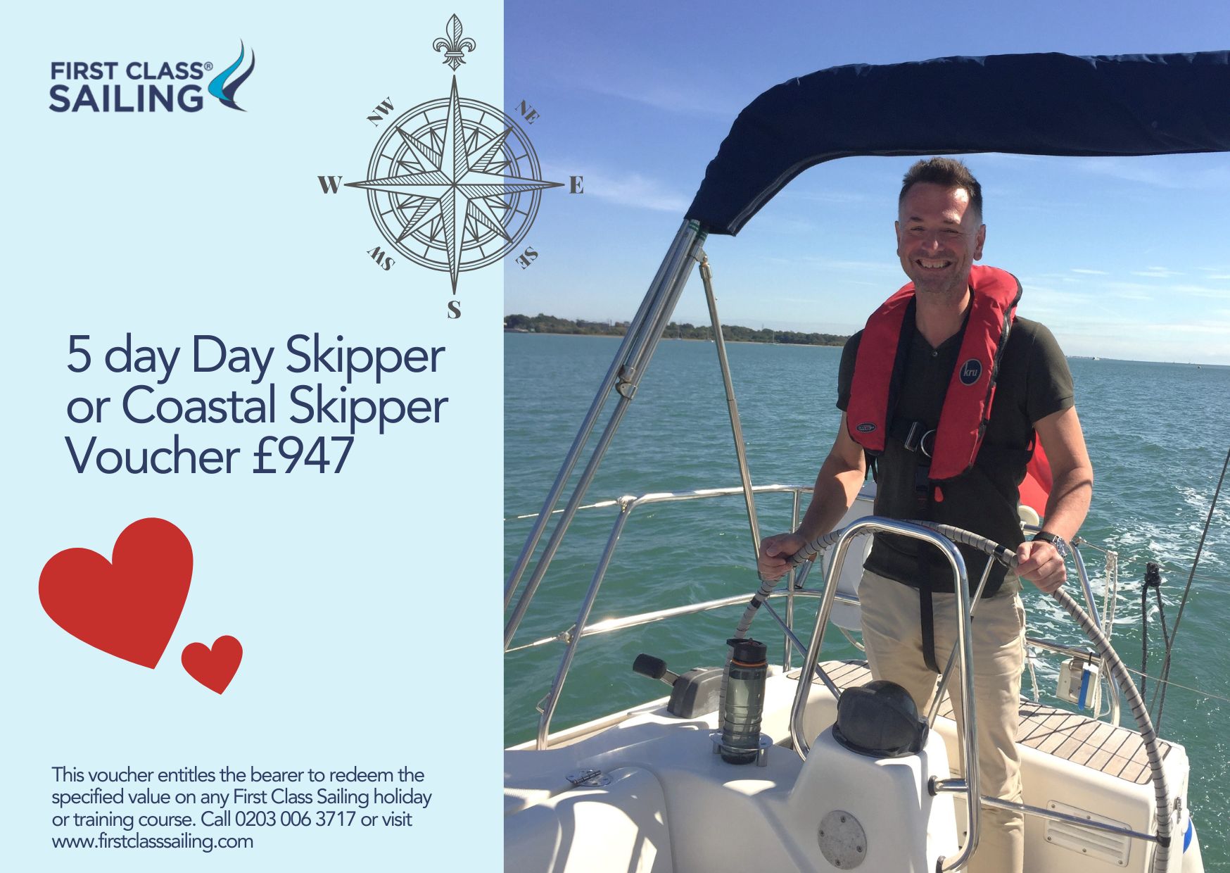 Day Skipper or Coastal Skipper Valentines Voucher